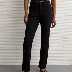 NWTAmerican Eagle Outfitters Black Straight Leg Jeans Size 2/26